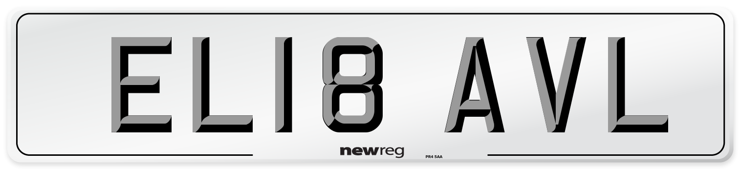 EL18 AVL Number Plate from New Reg